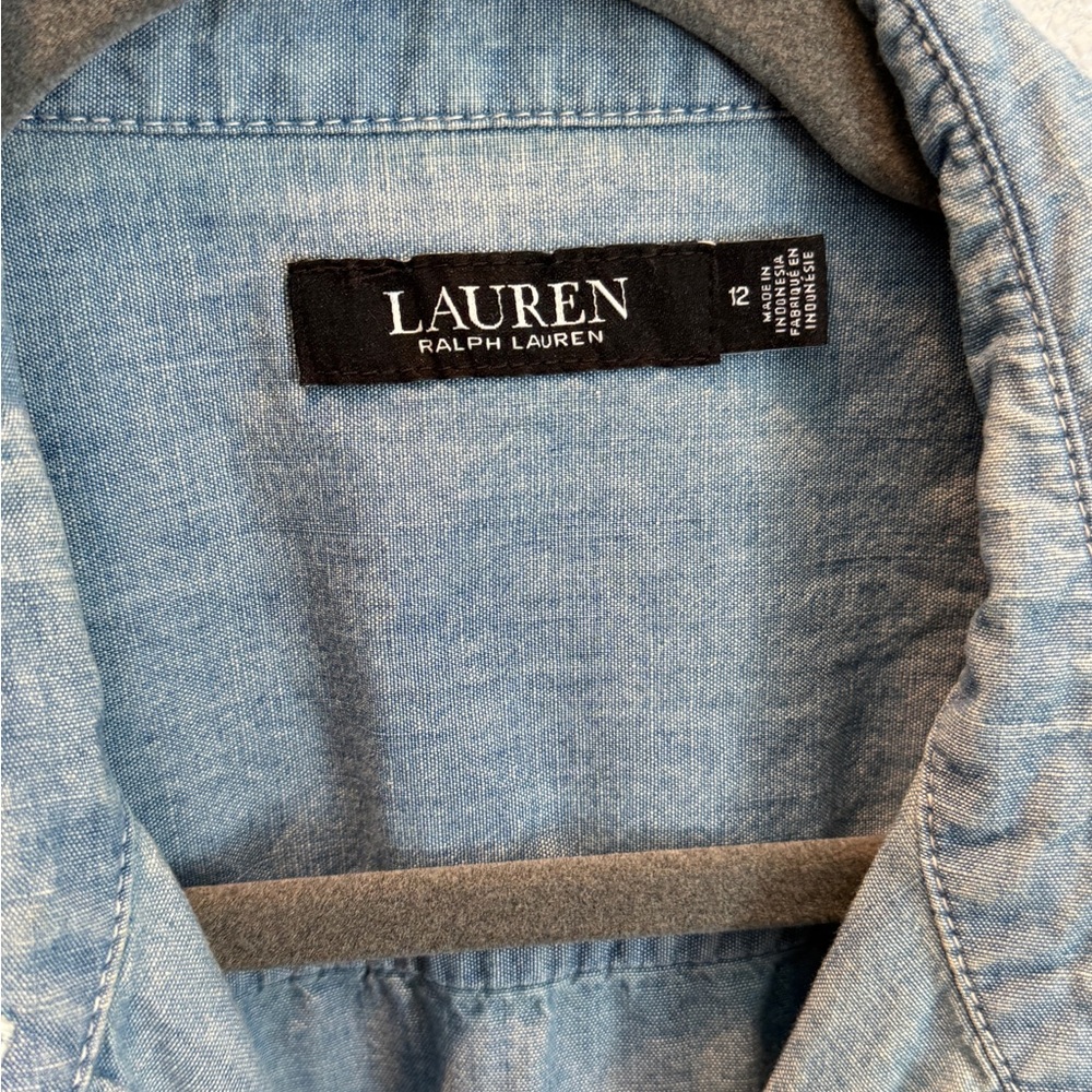 Ralph Lauren Light Blue Denim Shirt Dress - Picture 2 of 6